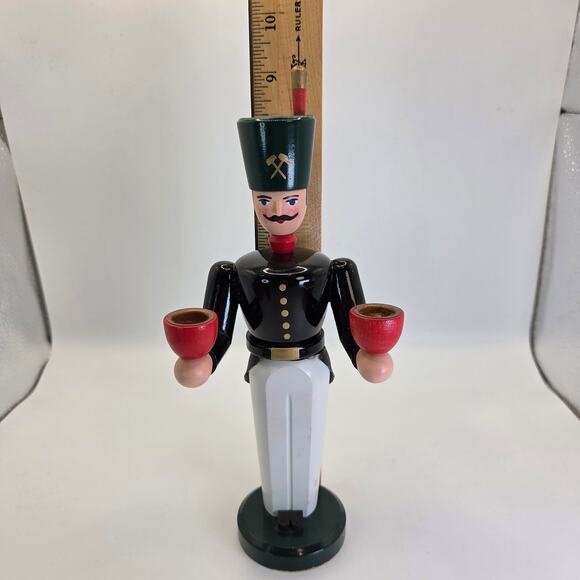 Erzgebirge German Candle Holder Soldier Volkskunst Seiffen Schalling - Picture 8 of 14